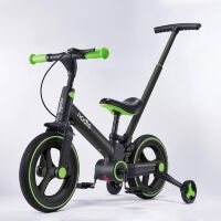 Дитячий двоколісний велосипед велобіг 3в1 Nadle S-900  з батьківською ручкою колеса 12 дюймів чорно-зелений