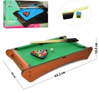 Настільна гра Більярд на ніжках 2035+2 дерев'яний кий кулі щітка крейда **