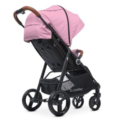 Прогулянкова коляска дитяча El Camino ME 1024 X4 Pink Lines з чохлом на ніжки та дощовиком Рожева для дівчинки