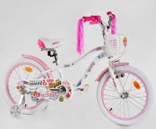 Дитячий двоколісний алюмінієвий велосипед "CORSO Sweety" SW-18549 колеса 18д з КОРЗИНКОЮ/для дівчинки блакитний