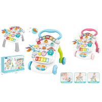 Музичний дитячий ігровий центр 2в1 6605A Каталка ходунки штовхач + Столик / ефекти від батарейок / 2 кольори