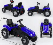 Дитячий педальний карт трактор HERBY 07-321 BLUE синій