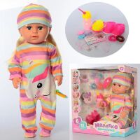 Лялька пупс для дівчинки функціональна BLS007O-S-UA пляшечка заколочки гребінець п'є-обсикається**