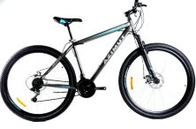 Дорослий спортивний гірський велосипед AZIMUT ENERGY колеса 29 дюймів GFRD / SHIMANO / рама 21" / сіро-синій