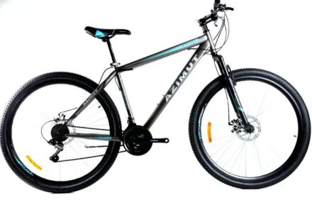 Дорослий спортивний гірський велосипед AZIMUT ENERGY колеса 29 дюймів GFRD / SHIMANO / рама 21" / сіро-синій
