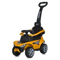 Дитяча каталка толокар (машинка від педалі з мотором) M 5764EBLR-6 електромобіль з батьківською ручкою, жовтий