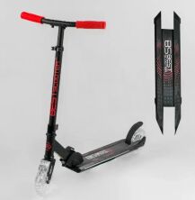 Дитячий двоколісний алюмінієвий самокат Best Scooter 56518 дека і вилка зі світлом / червоний