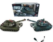 Бойовий Танк з рухомою гарматою 0163 на акумуляторі 4.8 V / світло звук / на радіокеруванні / 2 види