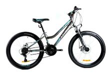 Велосипед спортивний гірський Crosser Solo колеса 29 дюймів рама алюміній сіро-блакитний