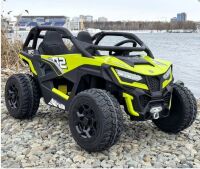 Дитячий електромобіль баггі M 6075EBLR-5(24V) шкіряне сидіння 4 двигуна зелений