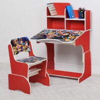 Дитяча регульована парта зі стільчиком растишка Bambi W 2071-118-2 "Щенячий патруль" червона**