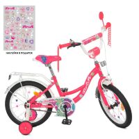 Дитячий двоколісний велосипед PROFI Y16302N Blossom для дівчинки / колеса 16д / малиновий NEON**