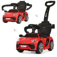 Дитяча каталка-толокар машина електромобіль 2 в 1 Lamborghini M 3591L-3 червона з батьківською ручкою **