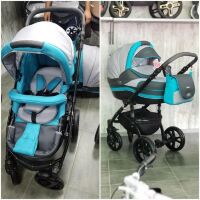 Коляска дитяча класична універсальна 2 в 1 MACAN Grey-Blue 2 сіро-блакитна