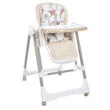 Дитячий стільчик для годування 2в1 M 5897 Beige з механічним закачуванням, сидіння екошкіра, бежевий