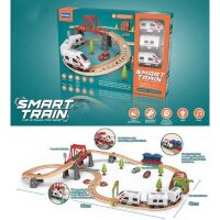 Залізниця дитяча E7012 з динозаврами, вагон і 2 локомотиви, машинки, музика, звук, світло від батарейок