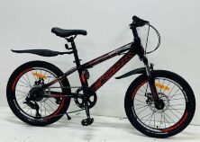 Дитячий спортивний велосипед 20 дюймів Corso CRANK CR-20257 рама 11 дюймів 7 швидкостей чорно-червоний