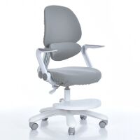 Дитяче комп'ютерне крісло з підніжкою та підлокітниками M 6057-11 сіре