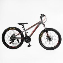 Спортивний алюмінієвий велосипед 24 дюйми Corso «CONCEPT» CP-24931 Shimano 21 швидкість сірий