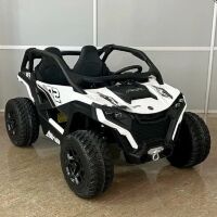 Дитячий електромобіль баггі M 6075EBLR-1(24V) шкіряне сидіння 4 двигуна білий