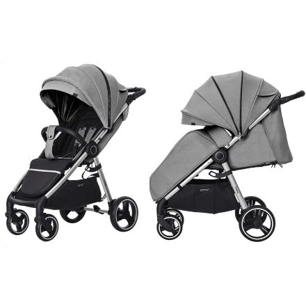 Прогулянковий дитячий візок CARRELLO Pulse CRL-5507 Pearl Grey з дощовиком / КОЛЯСКА дитяча сіра