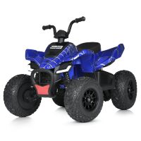 Дитячий квадроцикл M 5031EBLRS-4 на EVA колесах, 4 мотори, шкіряне сидіння, автофарбування синій