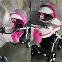 Коляска дитяча класична універсальна 2 в 1 MACAN Grey-Pink сіро-рожева