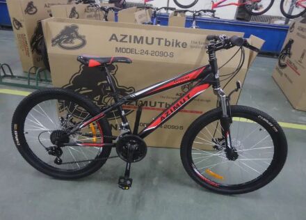 Гірський спортивний одноподвесный велосипед AZIMUT Extreme 26 дюймів GFRD / SHIMANO / чорно-червоний