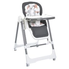 Дитячий стільчик для годування 2в1 M 5897 Gray з механічним закачуванням, сидіння екошкіра, бежевий