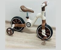 Дитячий велосипед-беговел 2в1 Maraton KML-7 Music м'яке сидіння оливковий