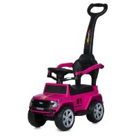 Дитяча машина каталка-толокар 2в1 M 5804EL-8 Ford з батьківською ручкою м'яке сидіння рожевий