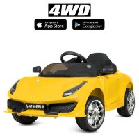 Дитячий одномісний електромобіль Машина Bambi 4WD M 4700EBLR-6 СпортКар Ferrari на EVA колесах з MP3 жовтий**