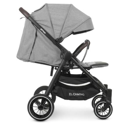 Коляска дитяча прогулянкова EL CAMINO OPTIMA ME 1083 Mirage Gray з дощовиком і москітною сіткою /ЛОН сіра