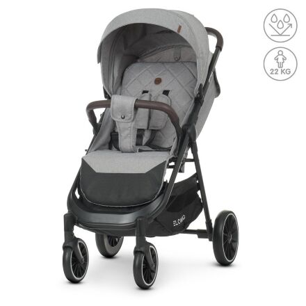 Коляска дитяча прогулянкова EL CAMINO OPTIMA ME 1083 Mirage Gray з дощовиком і москітною сіткою /ЛОН сіра