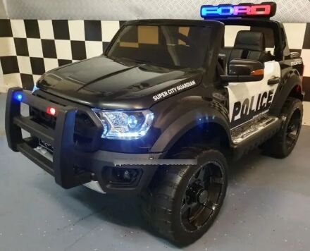 Дитячий двомісний електромобіль Джип машина Поліція M 4173EBLR-2 Ford Ranger ліцензійний / колір чорний**