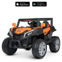 Дитячий двомісний електромобіль Джип 4WD M 4829EBLR-6 Баггі на м'яких колесах / жовтогарячий