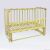 Кроватка деревянная маятник - откидной бортик "Волна" ольха - цвет слонова кость