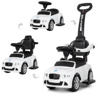 Дитяча каталка-толокар Bambi 2 в 1 M 3901L-1 батьківська ручка музика багажник під сидінням білий **