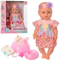 Лялька пупс для дівчинки функціональний LIMO TOY BL029C-S-UA горщик пляшка підгузник соска п'є-обсикається**