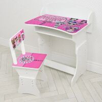 Дитяча парта зі стільчиком HB-301-8(UA) регульована по висоті Ляльки LOL біла