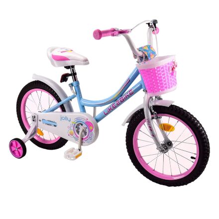 Двоколісний дитячий велосипед для дівчинки Like2bike Jolly 211812 колеса 18 дюймів з передньої кошиком блакитний