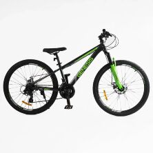 Спортивний велосипед 26 дюймів Corso Genesis T-26883 Saiguan 21 швидкість чорно-зелений