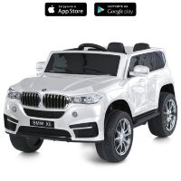Дитячий одномісний електромобіль джип M 6139EBLR-1 BMW шкіряне сидіння білий