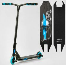 Трюковий двоколісний самокат Best Scooter МТ-40488 "FEAR" SCS-система ПЕГИ Алюмінієвий диск і дека / синій