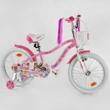 Дитячий двоколісний алюмінієвий велосипед "CORSO Sweety" SW-20688 колеса 20д з КОРЗИНКОЮ/для дівчинки рожевий