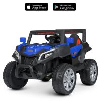 Дитячий двомісний електромобіль Джип 4WD M 4829EBLR-4 Баггі на м'яких колесах/синій