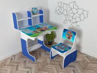 Дитяча парта шкільна растишка зі стільцем Щенячий Патруль 112, салатова ***