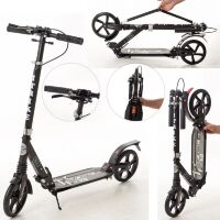 Двоколісний Самокат складаний для дорослих iTrike SR2-018-10-1-B з ручним гальмом і замком чорний *