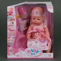 Пупс функціональний реборн для дівчинки Baby love ВL 018B з аксесуарами 8 функцій