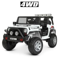 Дитячий двомісний електромобіль Джип Машина 4WD M 4297EBLR-1 шкіряне сидіння / колір білий **